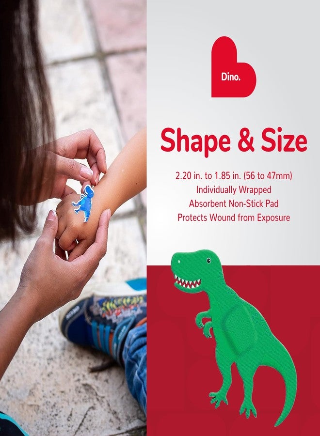 BioSwiss Bandages, Dinosaur Shaped Self Adhesive Bandage Set, Latex Free, Sterile Wound Care, 50 Count - Image 4